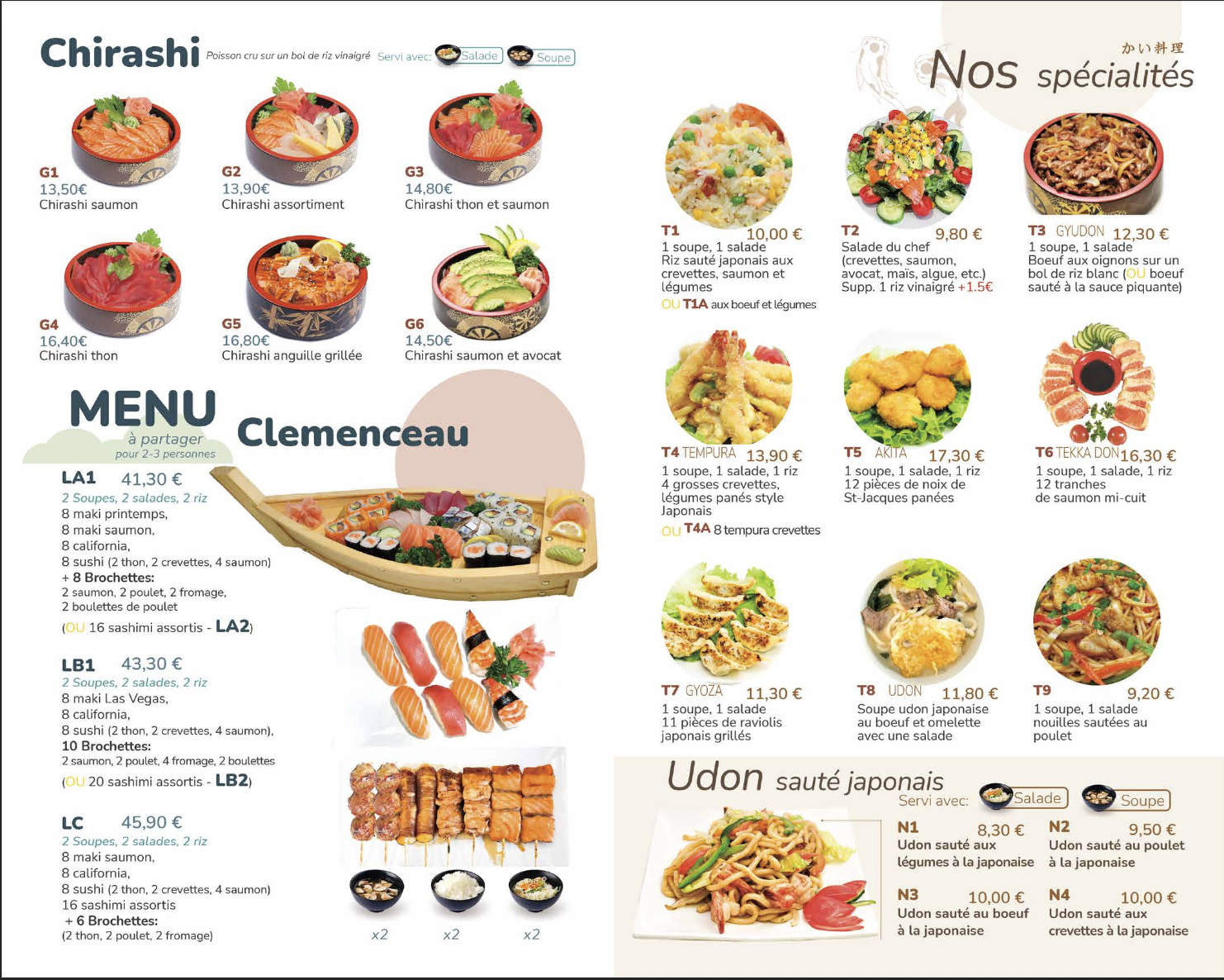 Page 5 du menu