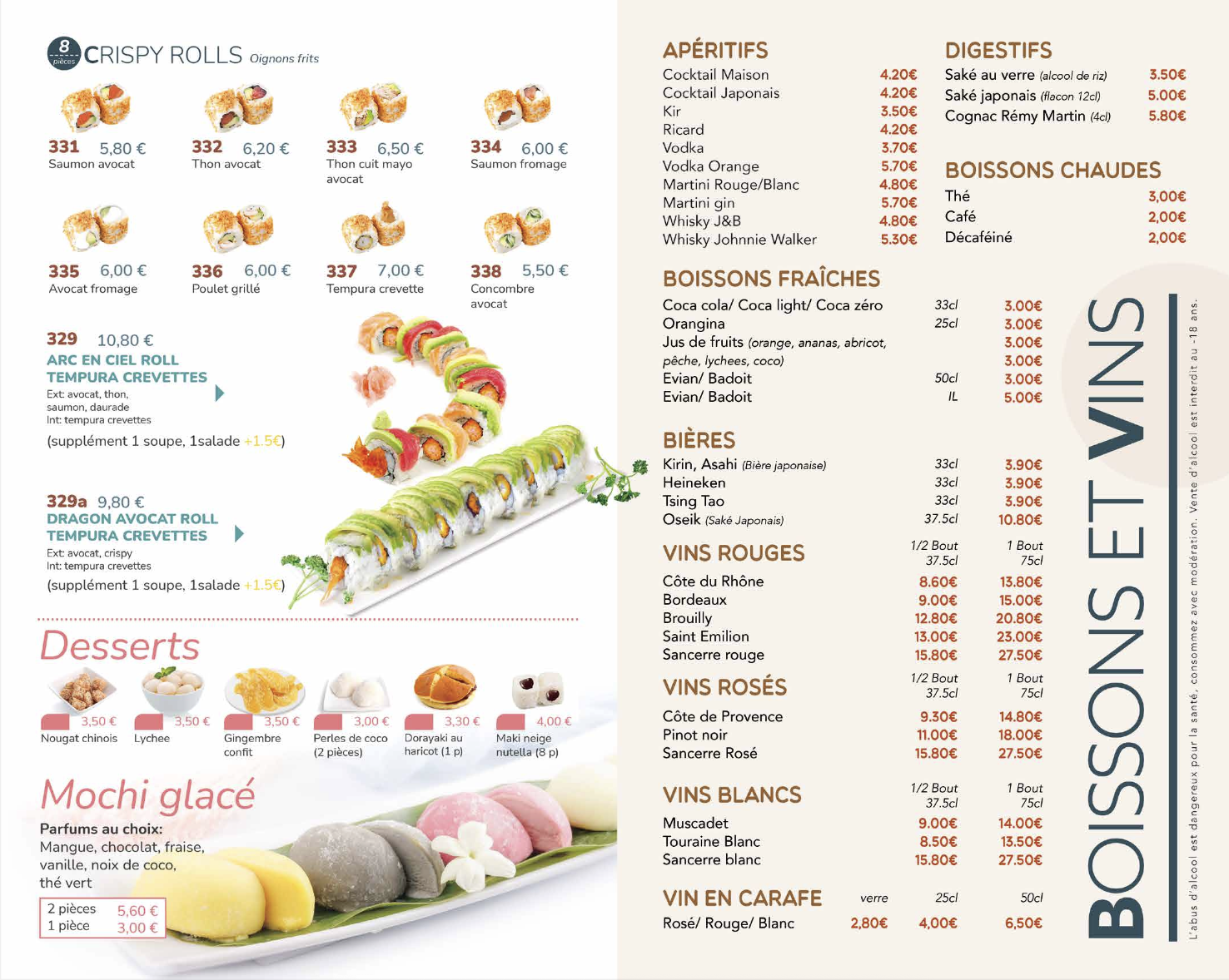 Page 7 du menu